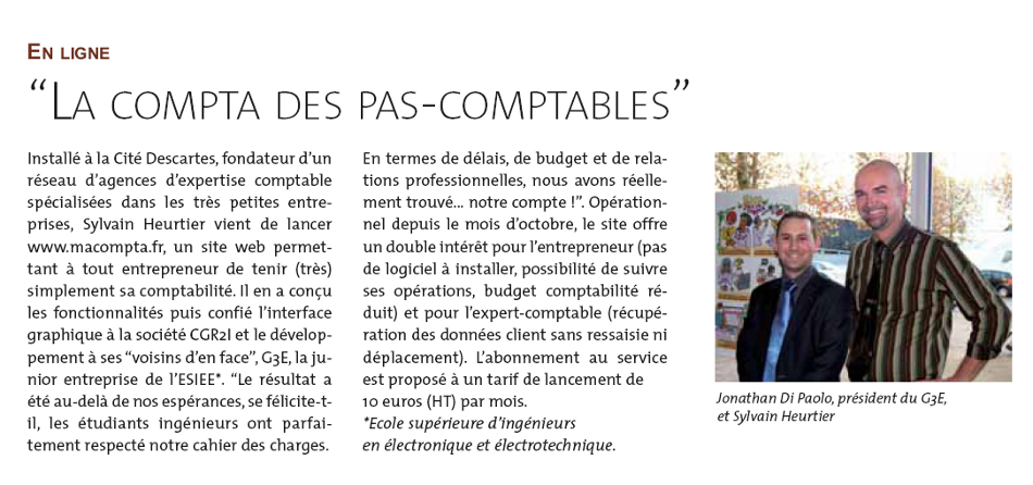 article sur macompta.fr logiciel de comptabilité en ligne dans le trajectoire