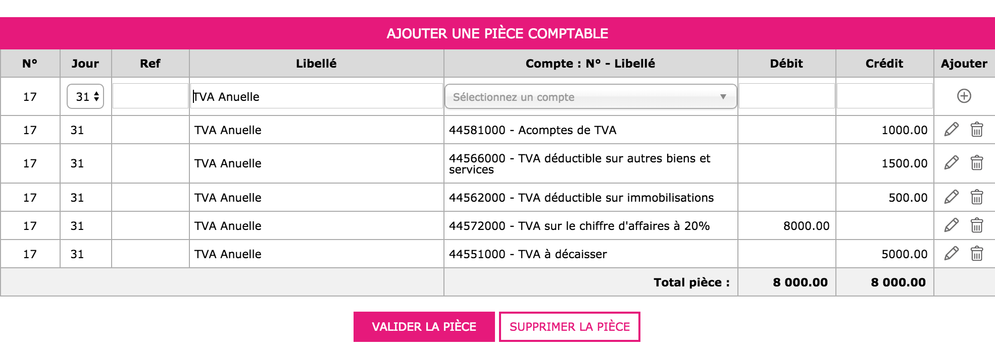 Déclarations et écrtures de TVA 5