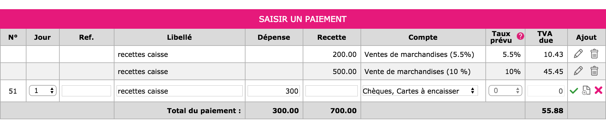 Remise caisse