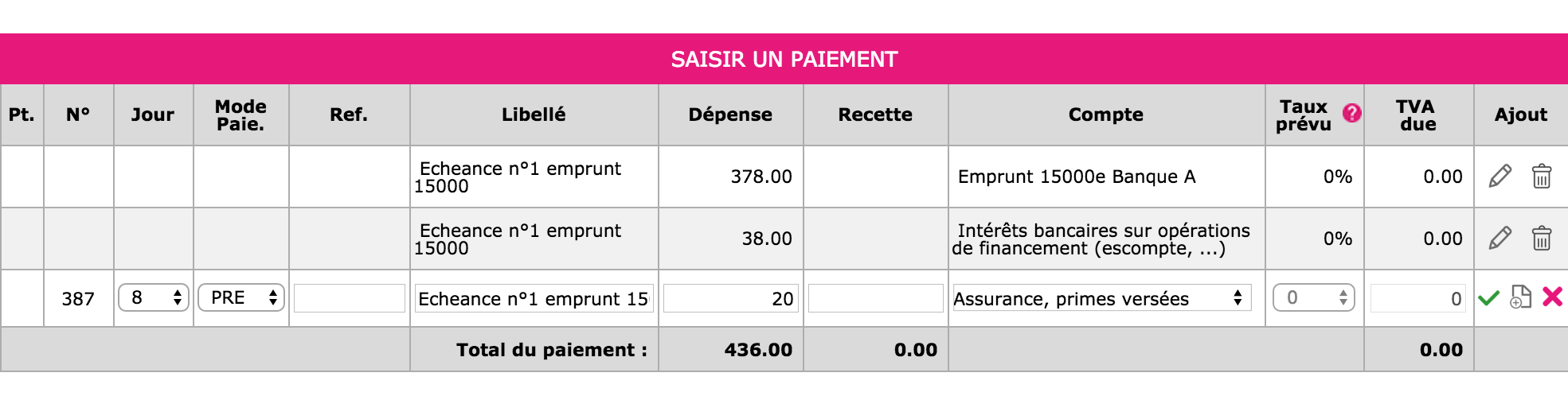 Souscription et remboursement d'un enprunt 2 